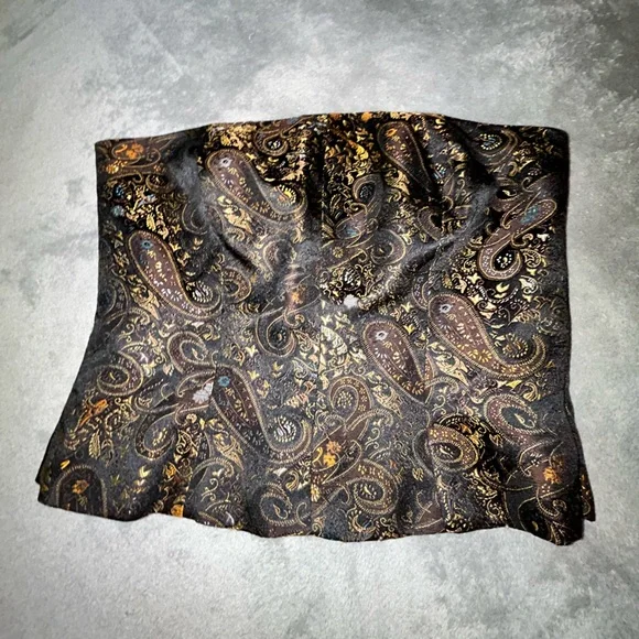 Black and Gold Paisley Tube Top - Picture 1 of 3